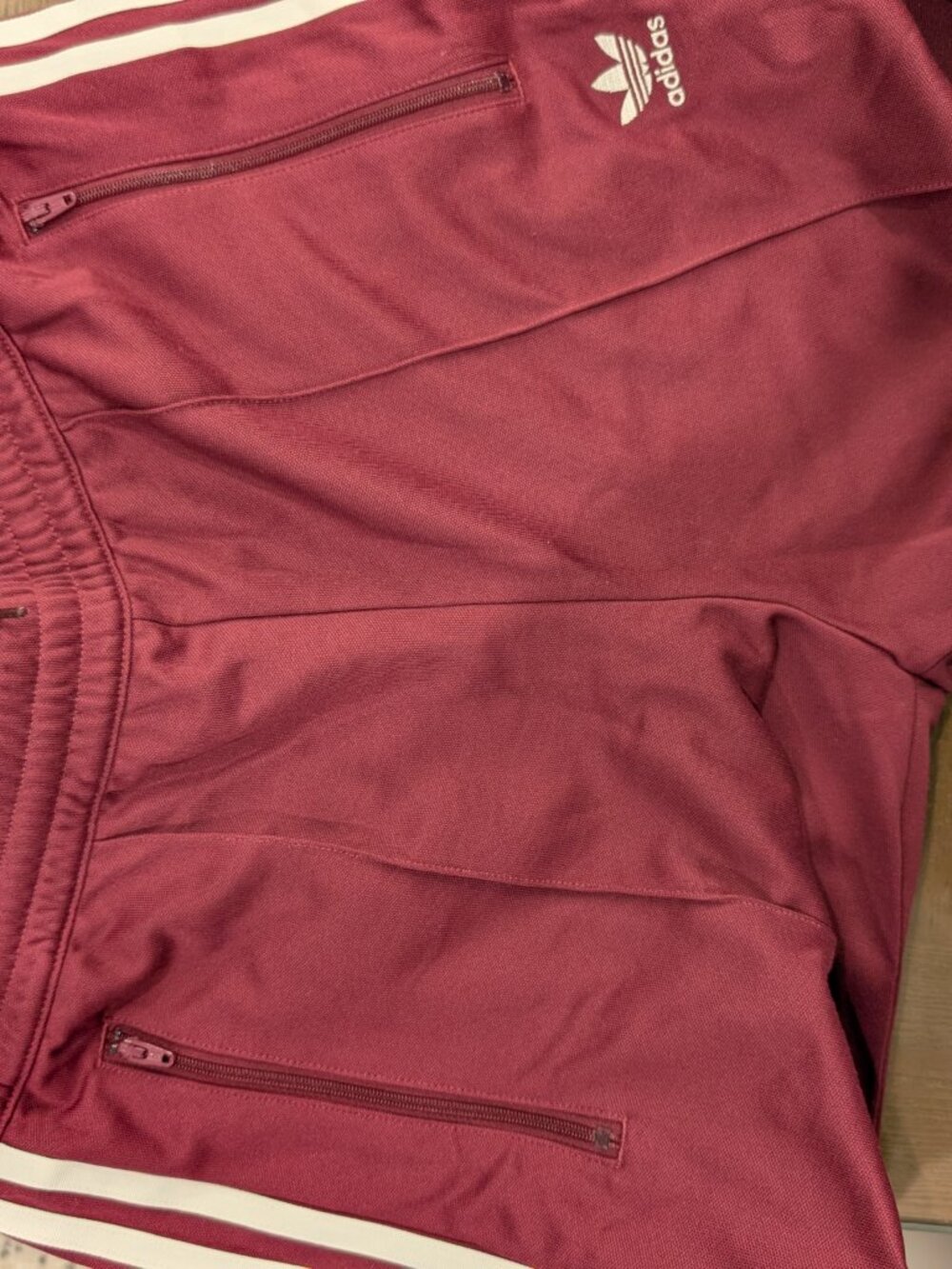 NWT UK Import adidas Originals Relaxed Fit Wide Leg Track Pants Burgundy M - Picture 9 of 9